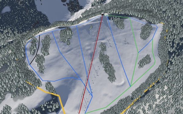 Cooper Spur ski area 3D trail map