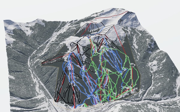 Copper Mountain 3D trail map