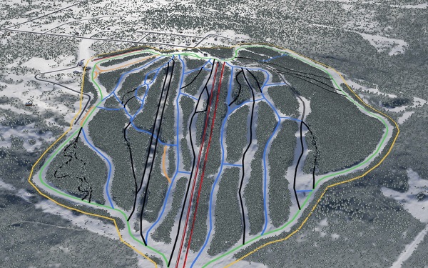 Crabbe Mountain Ski Resort 3D trail map