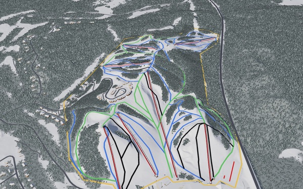 Crystal Mountain 3D trail map
