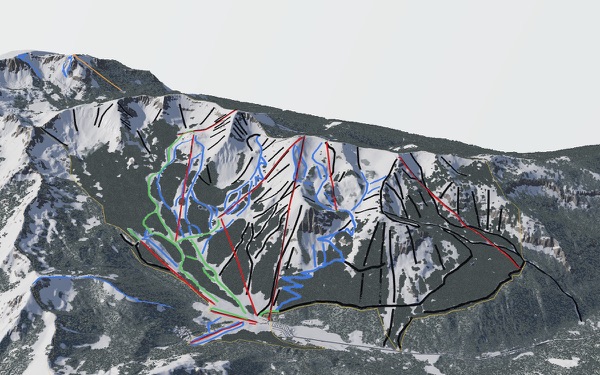 Crystal Mountain 3D trail map