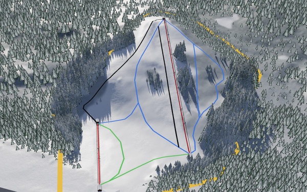Crystella Ski Hill 3D trail map