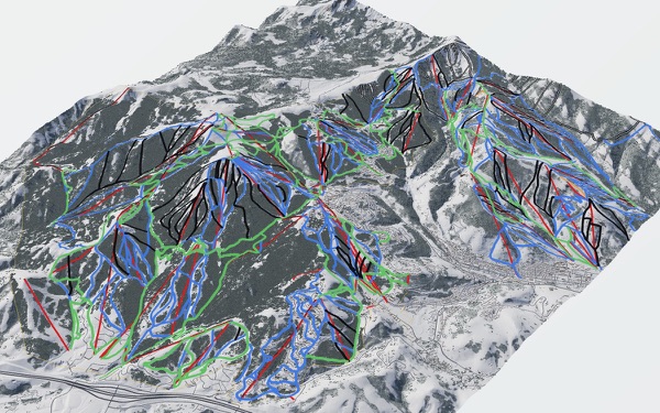 Deer Valley 3D trail map