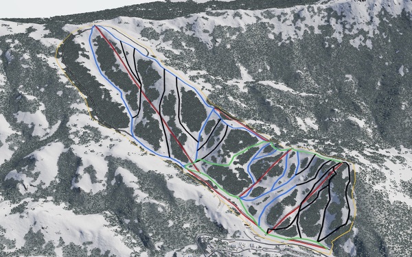 Diamond Peak 3D trail map