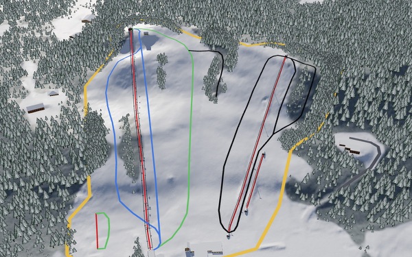 Dry Hill Ski Area 3D trail map
