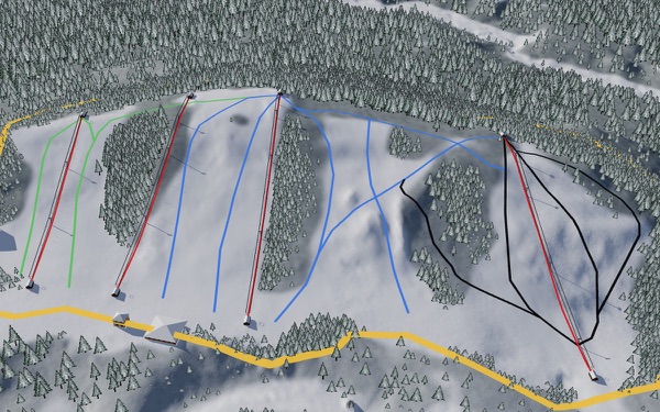 Dryden Ski Club 3D trail map