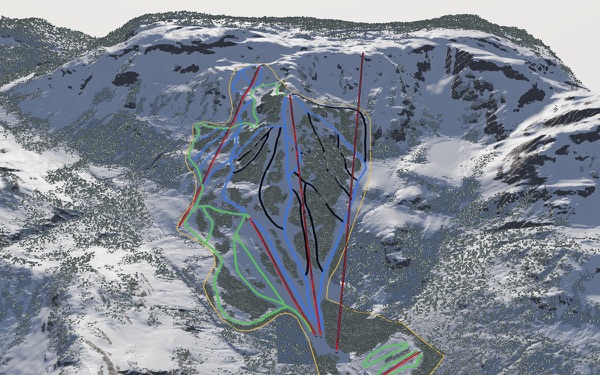 Eaglecrest Ski Area 3D trail map