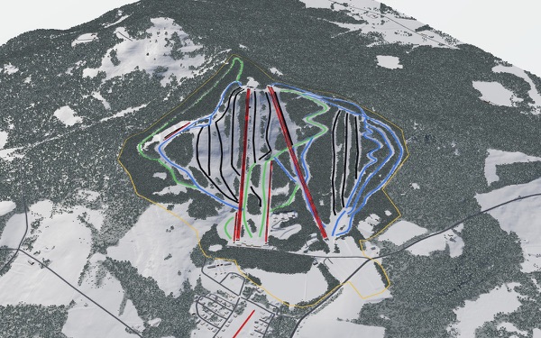 Elk Mountain Ski Area 3D trail map