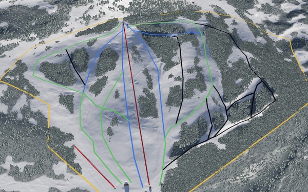 Ferguson Ridge Ski Area 3D trail map
