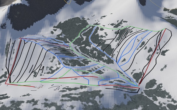 Fortress Mountain Resort 3D trail map
