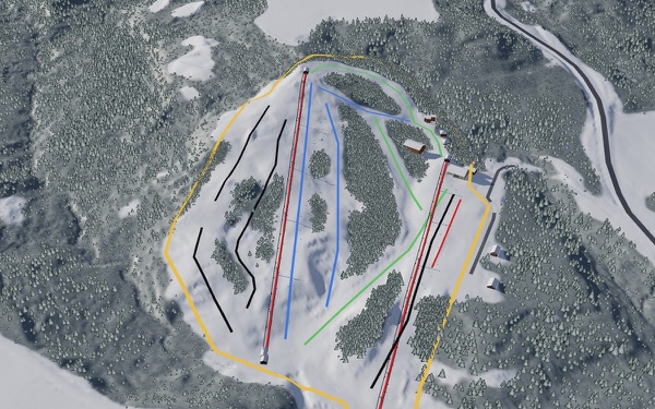 Frost Fire Ski and Snow Board Area 3D trail map