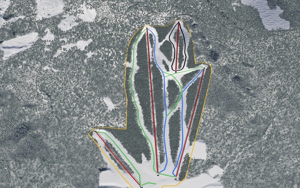 Fujiten Snow Resort 3D trail map