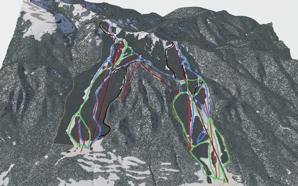 Furano Ski Resort 3D trail map