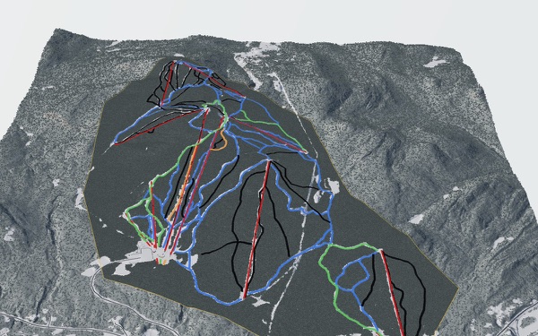 Gore Mountain 3D trail map