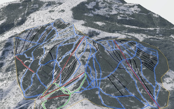 Great Divide Snowsports 3D trail map