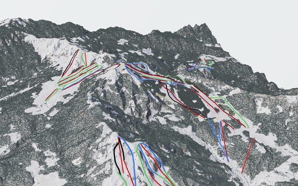 Hachi Kogen Ski Resort 3D trail map