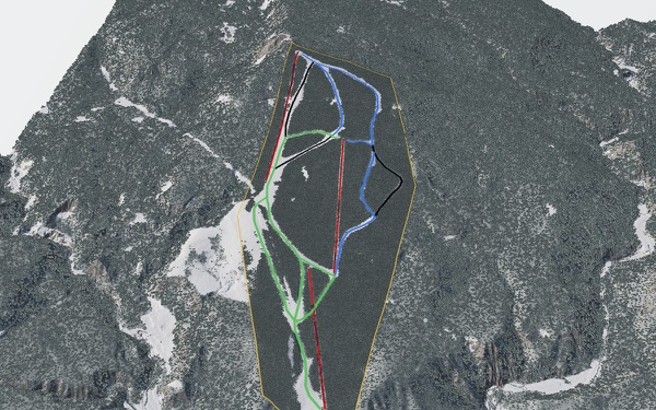 Hachimantai Resort Shimokura Ski area 3D trail map