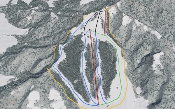 Hakkai Sanroku Ski Area 3D trail map
