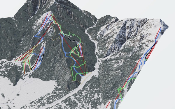 Hakuba Goryu Snow Resort 3D trail map
