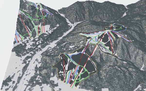 Hakuba Iwatake Snow Field 3D trail map