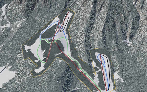 Hakuba Sanosaka Snow Resort 3D trail map