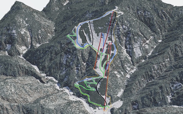 Hakusan Ichirinoonsen Ski Resort 3D trail map