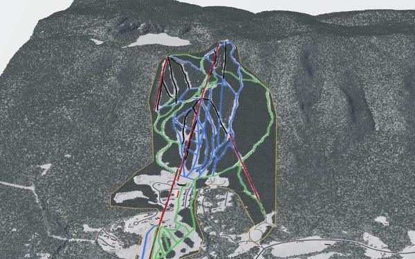 Haystack Mountain Ski Area 3D trail map