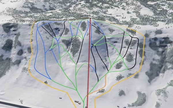 Hesperus Ski Area 3D trail map