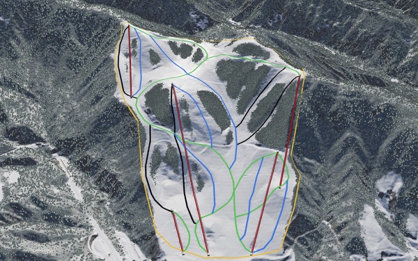 Hida Hōnoki Daira Winter Resort 3D trail map
