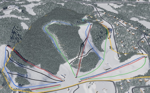 Hidden Valley Highlands Ski Area 3D trail map