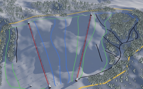 Hillberg Ski Area 3D trail map