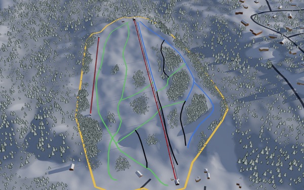 Hilltop Ski Area 3D trail map