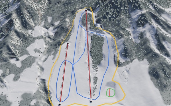 Hiruzen Bear Valley Ski Resort 3D trail map