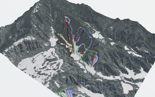 Hodaigi Ski Resort 3D trail map