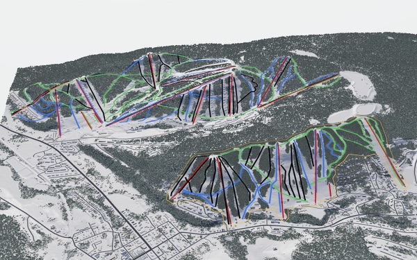 Holiday Valley 3D trail map