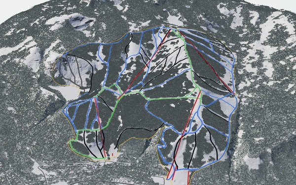 Homewood Mountain Resort 3D trail map