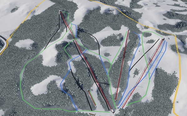 Huff Hills 3D trail map