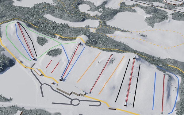 Hyland Hills Ski Area 3D trail map