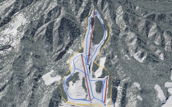 Ibukinosato Ski Area 3D trail map