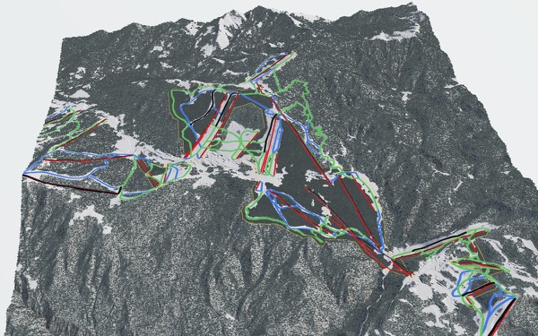 Ichinose Family Ski Area 3D trail map
