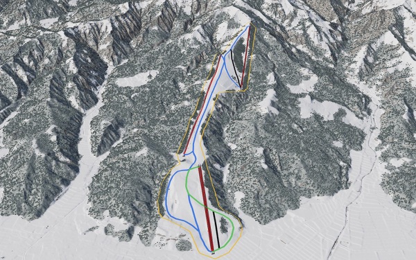 Itsukamachi Ski Area 3D trail map