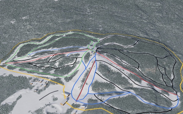 Kamiskotia Snow Resort 3D trail map