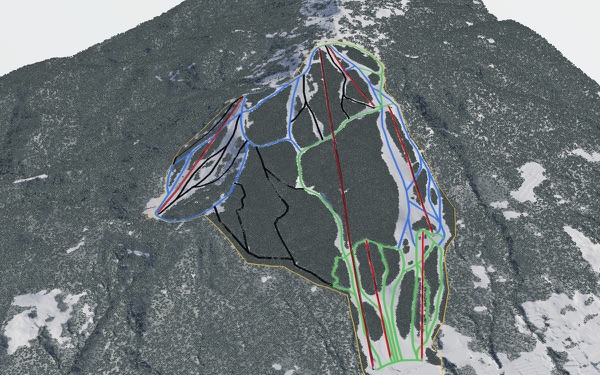 Kamui Ski Links 3D trail map