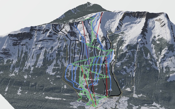 Kicking Horse Resort 3D trail map