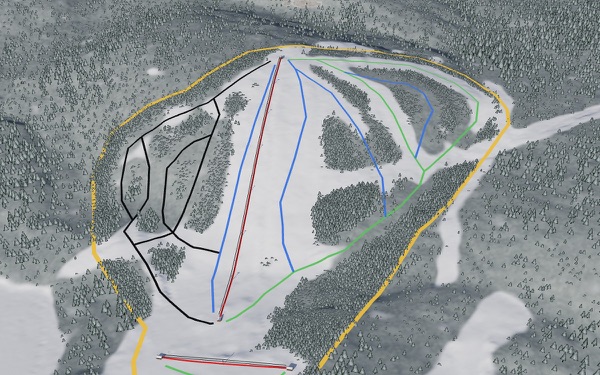 Kiwissa Ski Centre 3D trail map
