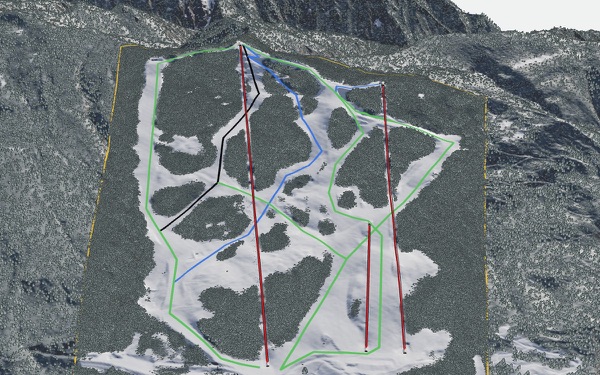 Kurobushi Kogen Snow Park Jangle Jungle 3D trail map