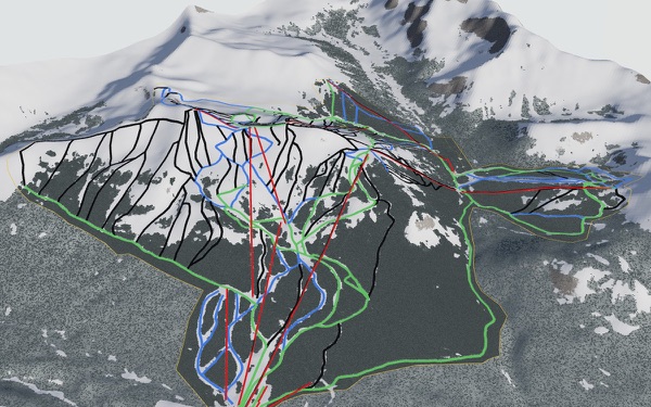 Lake Louise Ski Resort 3D trail map