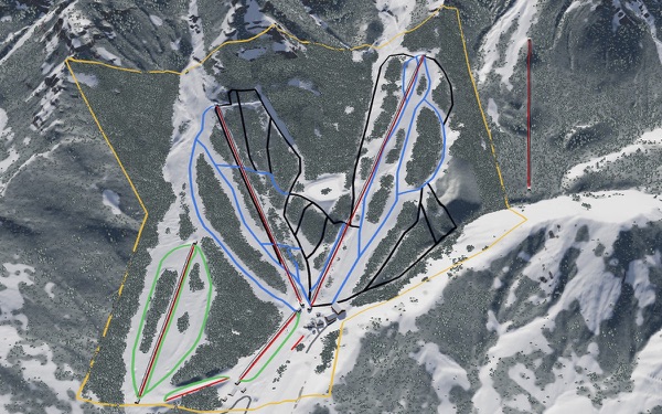 Las Vegas Ski and Snowboard Resort 3D trail map