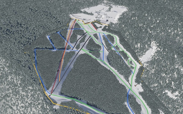 Laurel Mountain Ski Resort 3D trail map