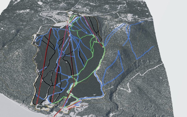Le Massif 3D trail map